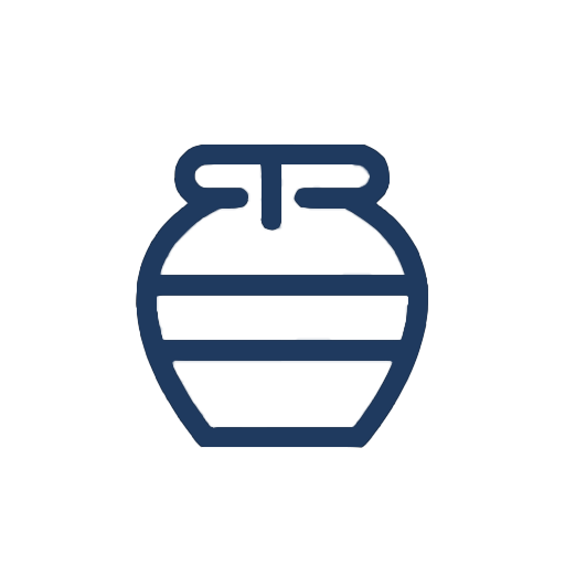 Outline of a blue honey vase on a white background