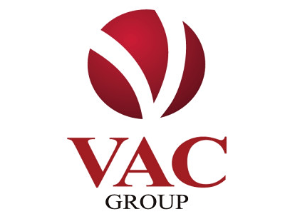 Logo of VAC Group with a red and white design on a white background
