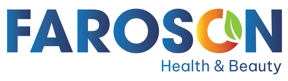 Faroson Health & Beauty logo with colorful design on a white background