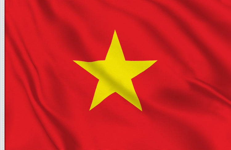 Vietnam Flag with a yellow star on a red background